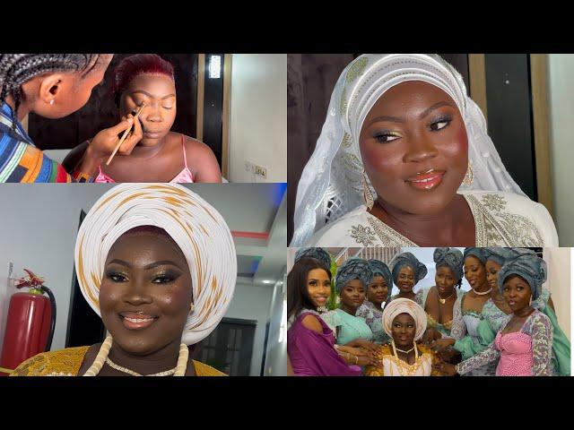 NIGERIA WEDDING MAKEUP TRANSFORMATION ON MY CLIENT | FULL WEDDING VLOG