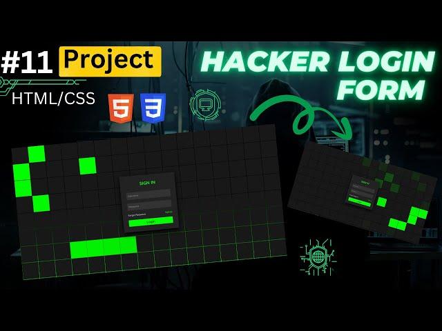 Designing a Hacker-Inspired Login Form with HTML & CSS | web dev | No-Talking Video | #coding