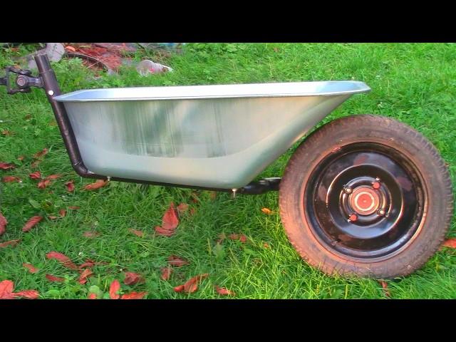 It is a good idea to use the trough of a construction wheelbarrow