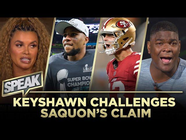 Keyshawn calls out Saquon’s Eagles take, Brock Purdy top 10 QB claim sparks debate | SPEAK