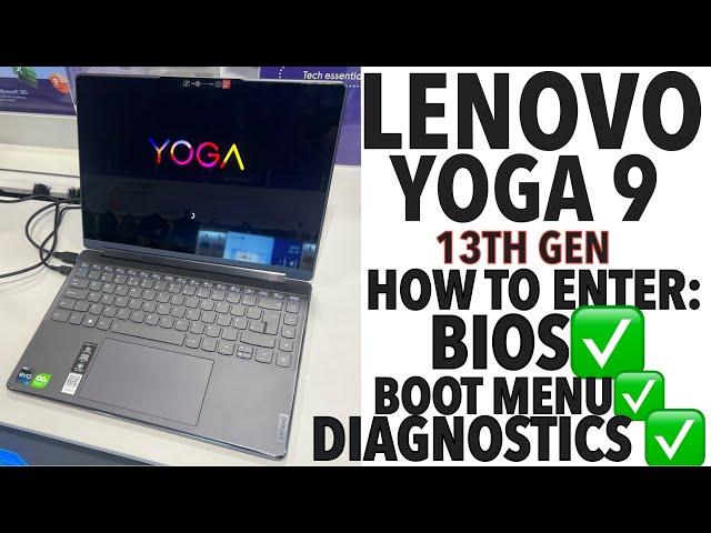 LENOVO YOGA 9 14IRP8 - How To Enter Bios, Boot Menu & Diagnostics UEFI