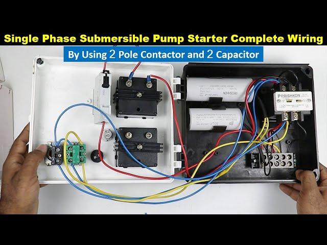 Single Phase Submersible Pump Control Panel Connection with 2 Capacitor @TheElectricalGuy