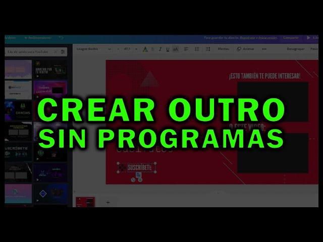  Cómo CREAR una OUTRO Sin Programas [OnLine]  Fácil y Rápido 2024