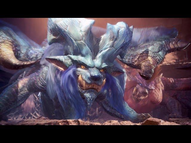 Monster Hunter: World - Lunastra intro - Teostra & Lunastra fend off Nergigante