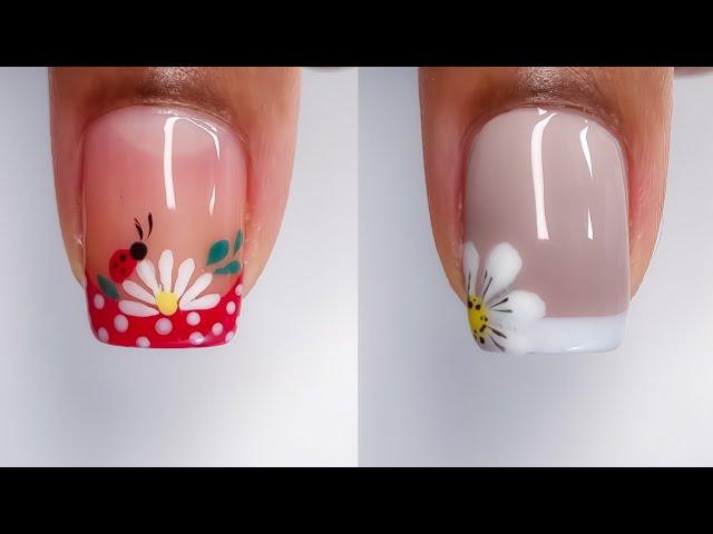 5 Unhas curtas decoradas fáceis e simples francesinha passo a passo | French nails