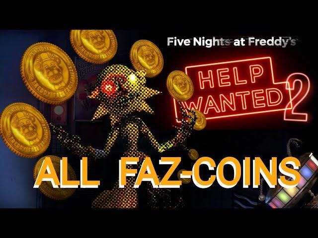 All FAZ-COIN LOCATIONS In Five Nights at Freddy's VR: Help Wanted 2 (+ Candy Cadet Stories)