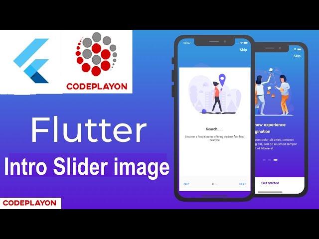 Flutter Intro Slider Image | flutter tutorial for beginners | Codeplayon