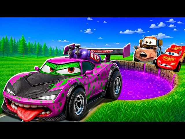 ZOMBIE Pit Transform In Beast Eater Lightning McQueen & Big & Small Pixar Cars! Beam.NG Drive!