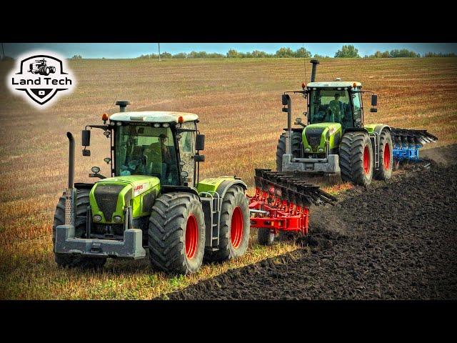 КРАСИВАЯ ВСПАШКА - Тракторы CLAAS XERION с новыми плугами LEMKEN и OPAL-AGRI!