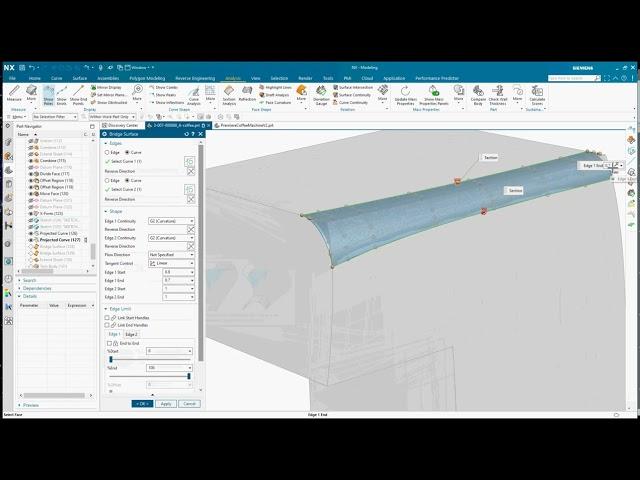 NX CAD - Bridge Surface