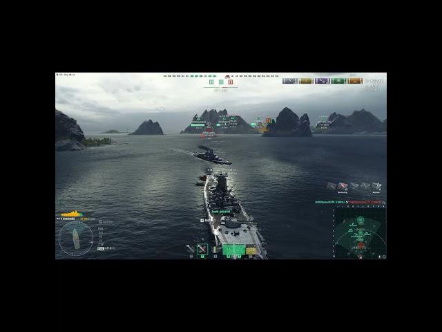 Shikishima VS  Ohio Dog Fight World of Warships #Shorts