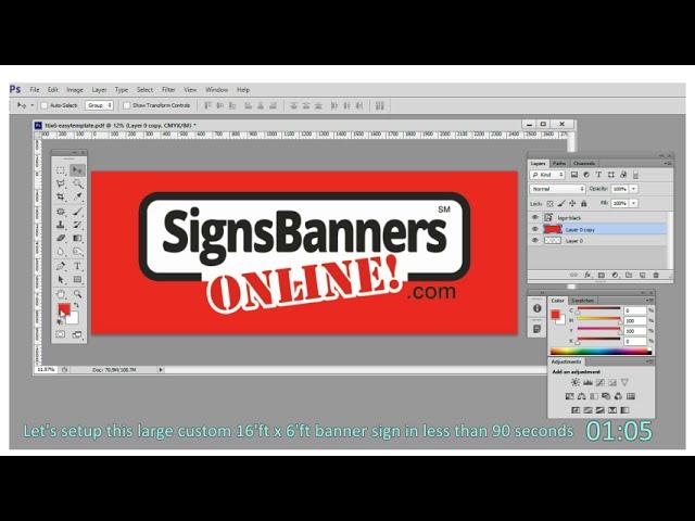 Banner sign setup using the Easy Template Maker