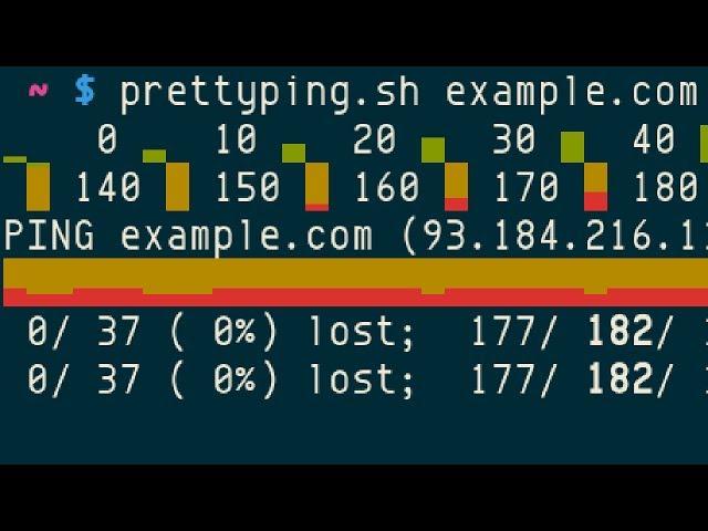 prettyping.sh, ping with one-line bar chart