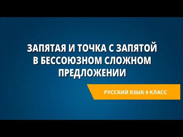 Запятая и точка с запятой в бессоюзном сложном предложении