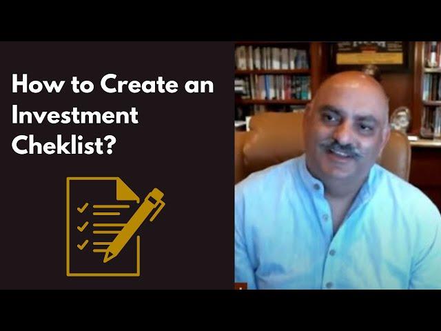 How To Create An Investment Checklist? - Mohnish Pabrai