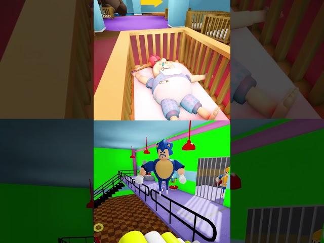 Jumpscare Baby Bobby's Daycare VS Barry's Prison Run Sonic Version| #roblox Roblox Obby