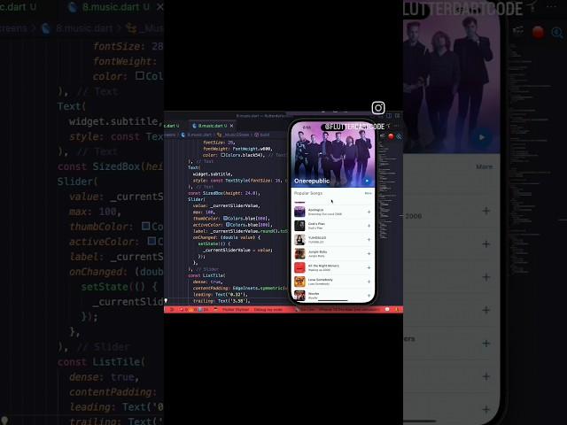 Flutter Music App ui Design  #flutter #coding #flutterdart #dart #ios #android #mobileapp