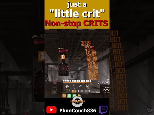 just a "little CRIT"! 110%CHC 580%CHD NON STOP CRITS! Division 2 PTS Y7S1 #division2 #pve #pvp
