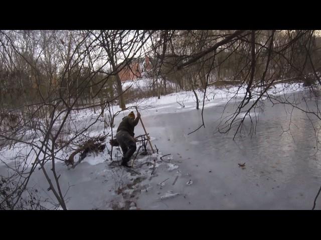 Beaver trapping under the ice in CT with Trapper Don & Rob Lee