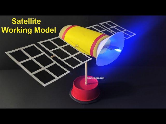 satellite working model science project for exhibition - diy - simple & easy | howtofunda