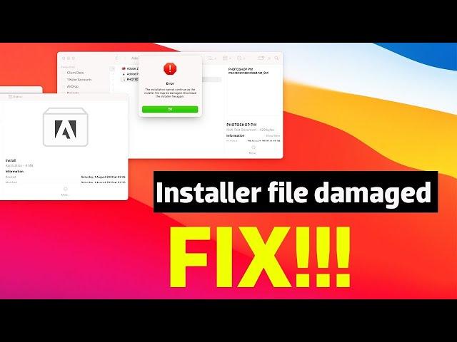 FIX Error The Installation Cannot Continue Mac OS Installer File  Damaged