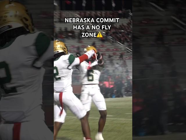 NEBRASKA COMMIT HAS A NO FLY ZONE ️ #txhsfb #football #texas #nfl #nebraska #d1football #youtube