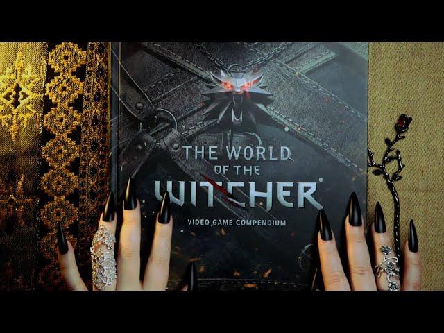 ASMR Book Triggers  The World of the Witcher  Page Turning, Tracing, Tapping  Whispering