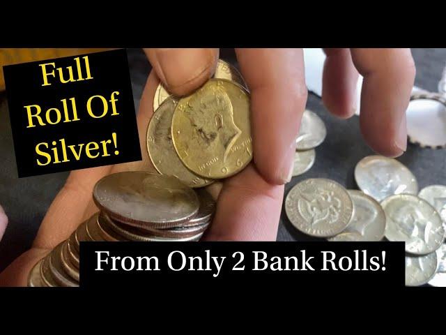 FULL ROLL OF SILVER! Unbelievable Bank Rolls Of Half Dollars!