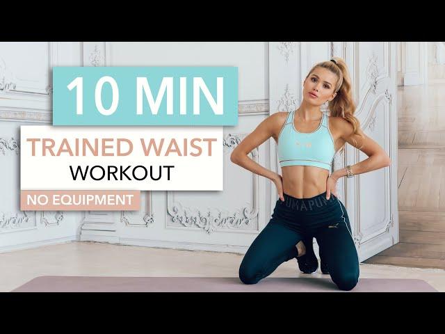 10 MIN TRAINED WAIST - Medium Level, for toned side abs / No Equipment I Pamela Reif