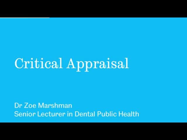 Critical Appraisal with CASP Part 1