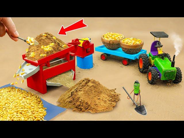 Diy tractor mini making Corn Sheller & Sand Screening Machine | diy Agricultural Machine | HP Mini