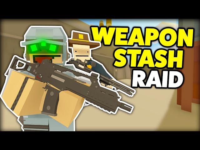 FBI RAID!? - Unturned Roleplay WEAPON DRUG STASH RAID