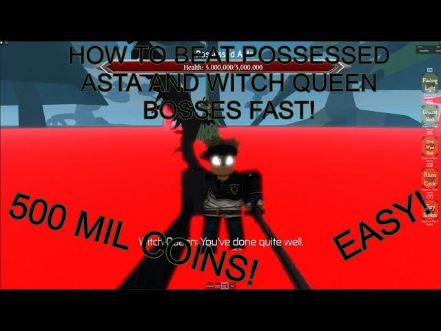 How to Beat Possessed Asta and Witch Queen Bosses Fast! | Black Clover Kingdom Grimshot Roblox