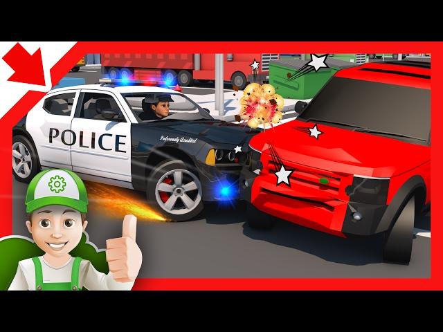 Police chase cartoon for children and Blaze and the Monster Machines - full episodes