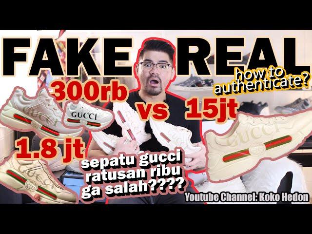 Sepatu Gucci Fake cuma 300an? ANCUR BANGET KUALITASNYA - Real vs Fake Gucci Rhyton Sneaker