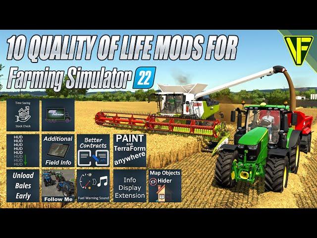 10 Must Have Quality Of Life Mods For Farming Simulator 22!