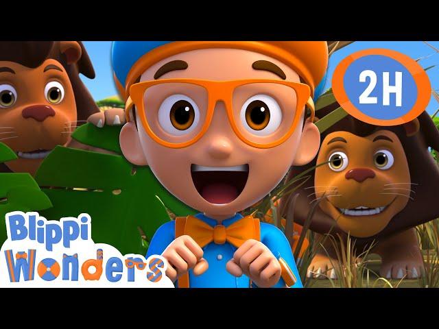 Lions | Blippi Wonders | Preschool Learning | Moonbug Tiny TV