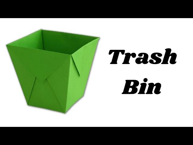 Paper Dustbin DIY | How to make _ easy Origami _ paper trash bin | Paper Craft tutorial for kids |