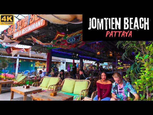 [4K] Walk along Jomtien Beach, Pattaya, Thailand 2024