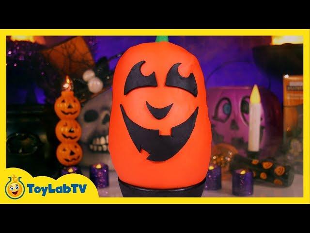 Giant Play Doh Jack-O'-Lantern Surprise Egg with Halloween Toys & Decorations from ToyLabTV