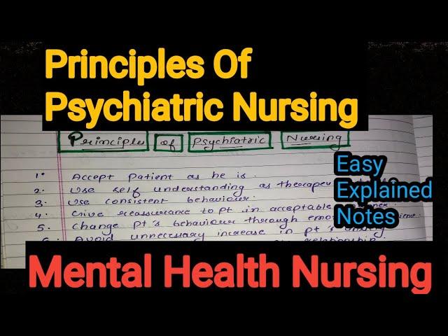 Notes Of Principles Of Psychiatric Nursing in Hindi (Mental Health Nursing)