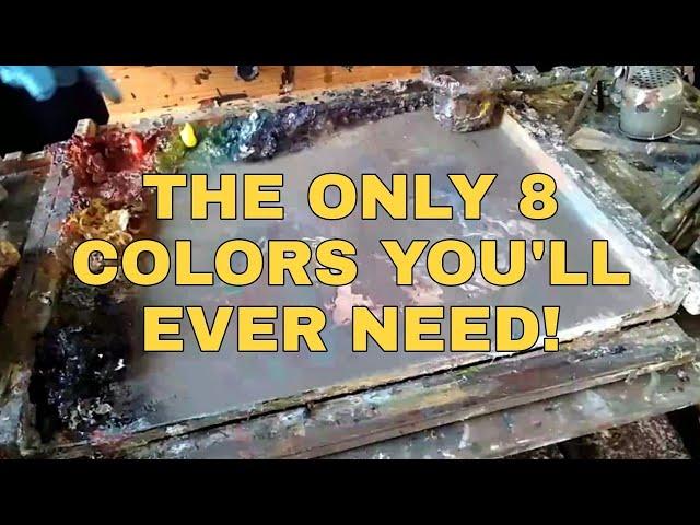 The Only 8 Colors You'll EveR need to paint ANYTHING ! KYLE BUCKLAND 5 minute bits / PLEIN Air / ART