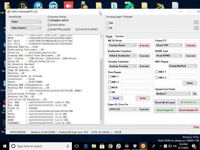 Redmi Note 9 MTK CPU Frp Reset UMT Dongle