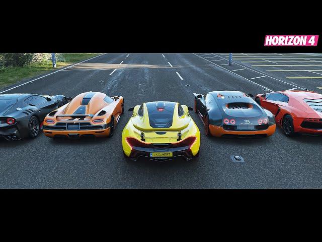 Forza Horizon 4 - Top10 Fastest Speed Hypercars Drag Race