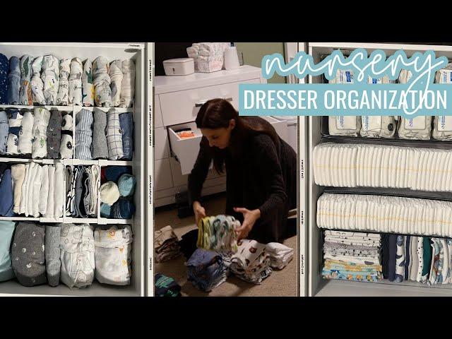 ORGANIZING OUR NURSERY DRESSER FOR BABY 2 // How to Organize A Nursery Dresser + Pro Organizer Tips