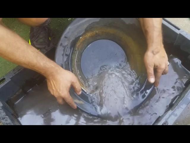 Crushing hi grade gold ore to melt a gold bar