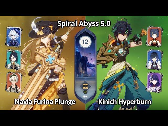 C0 Navia Furina Plunge & C0 Kinich Hyperburn - Spiral Abyss 5.0 Floor 12 Genshin Impact