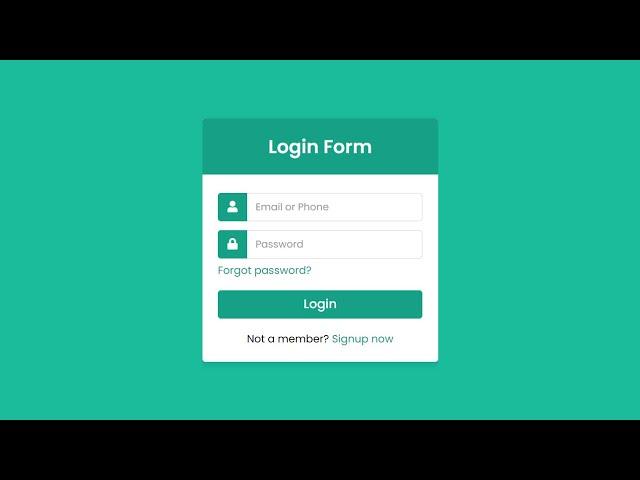 Responsive Login Form using HTML and CSS