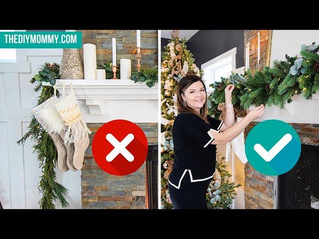 The Secret to Hanging Garland on a Mantel