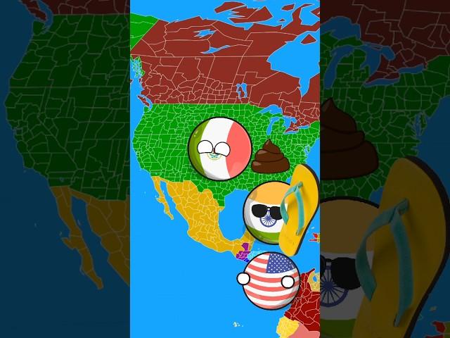 What if USA  and Mexico  Switch  Places|#countryballs #nutshell #shortsfeed